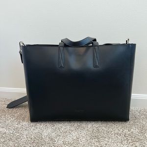 Calpak Haven Laptop Tote Bag - Black Leather